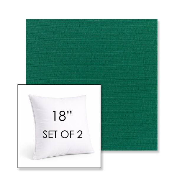 Picture of Canvas Forest Green | Set of 2 | Sunbrella 18" Square Outdoor Throw Pillows with Premium Inserts