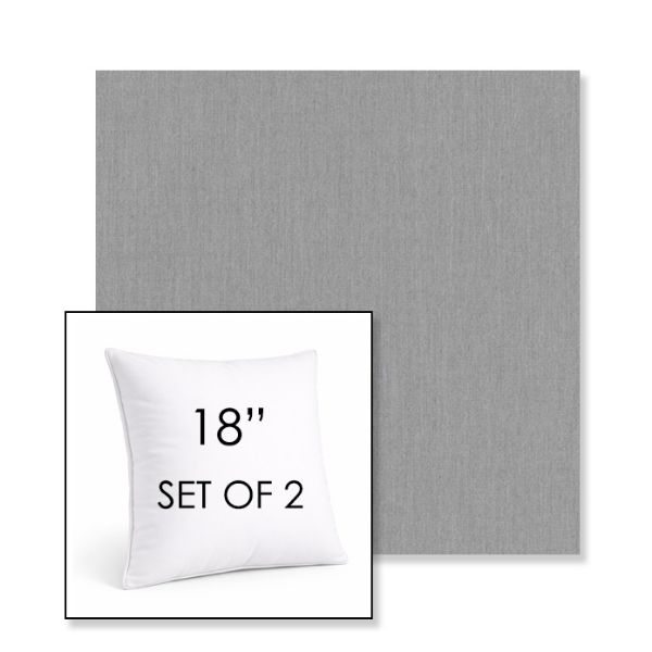 Picture of Canvas Lead Chine | Set of 2 | Sunbrella 18" Square Outdoor Throw Pillows with Premium Inserts