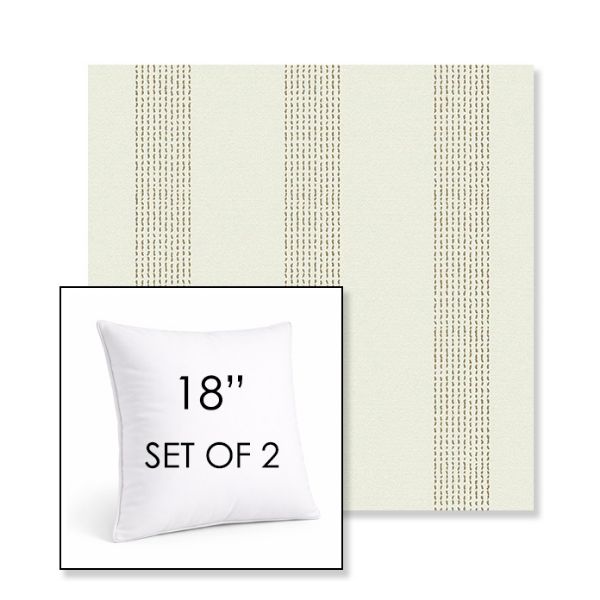 Picture of Caper Linen | Set of 2 | Sunbrella 18" Square Outdoor Throw Pillows with Premium Inserts