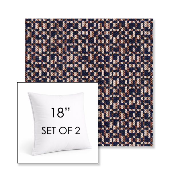 Picture of Carat Azurite | Set of 2 | Sunbrella 18" Square Outdoor Throw Pillows with Premium Inserts