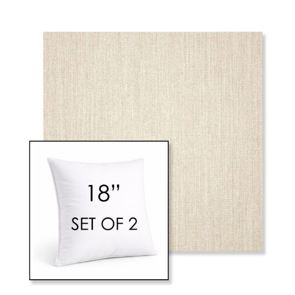 Picture of Cast Pumice | Set of 2 | Sunbrella 18" Square Outdoor Throw Pillows with Premium Inserts
