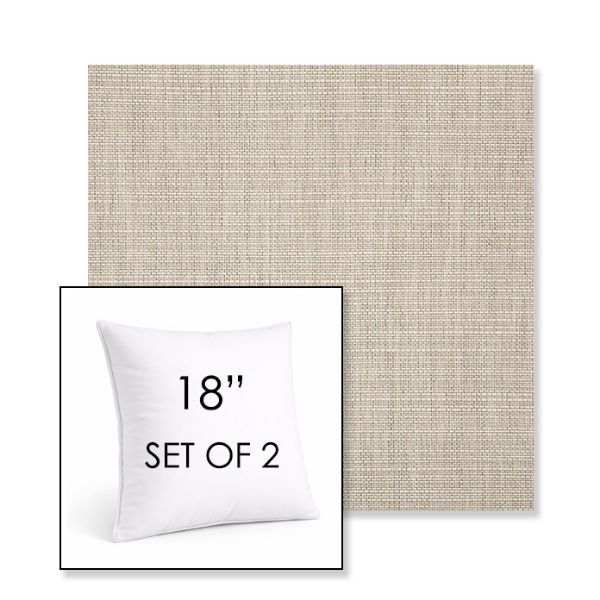 Picture of Echo Ash | Set of 2 | Sunbrella 18" Square Outdoor Throw Pillows with Premium Inserts