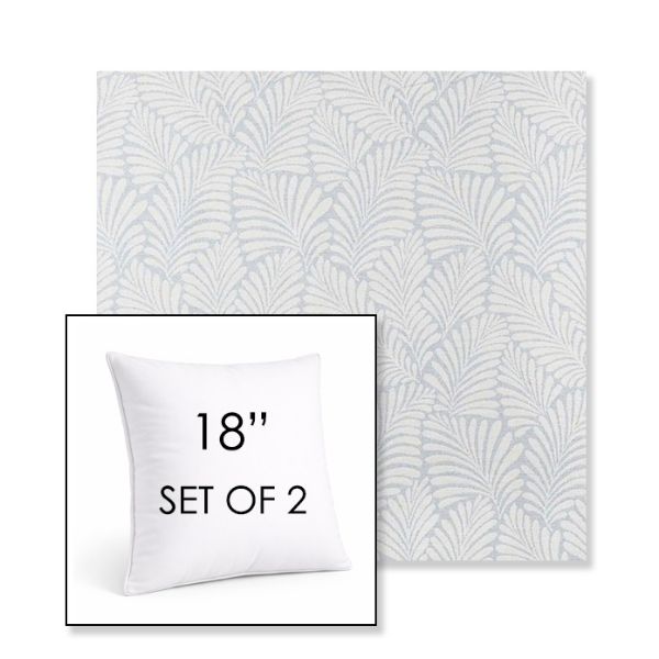 Picture of Frond Sky | Set of 2 | Sunbrella 18" Square Outdoor Throw Pillows with Premium Inserts