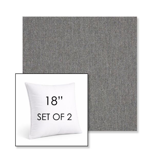 Picture of Heritage Slate | Set of 2 | Sunbrella 18" Square Outdoor Throw Pillows with Premium Inserts