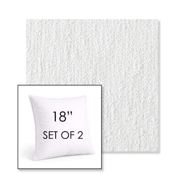 Picture of Improve White | Set of 2 | Sunbrella 18" Square Outdoor Throw Pillows with Premium Inserts