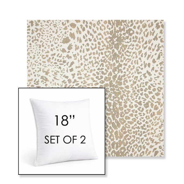Picture of Instinct Dune | Set of 2 | Sunbrella 18" Square Outdoor Throw Pillows with Premium Inserts