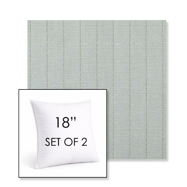 Picture of Kaia Mist | Set of 2 | Sunbrella 18" Square Outdoor Throw Pillows with Premium Inserts