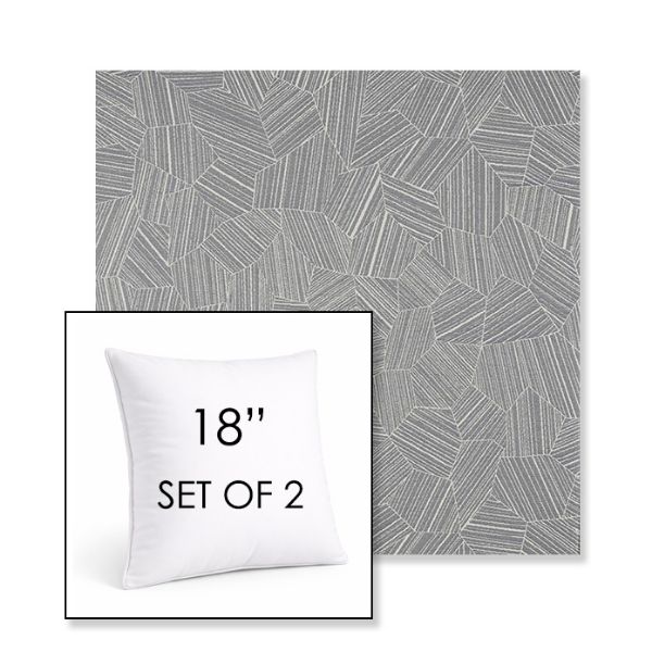 Picture of Leaf Structure Slate | Set of 2 | Sunbrella 18" Square Outdoor Throw Pillows with Premium Inserts