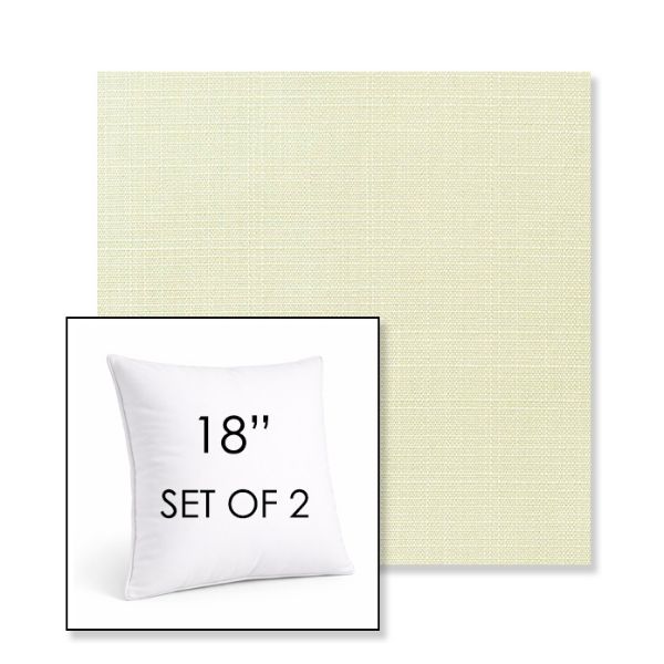 Picture of Linen Natural | Set of 2 | Sunbrella 18" Square Outdoor Throw Pillows with Premium Inserts