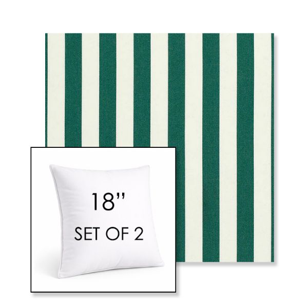 Picture of Mason Forest Green | Set of 2 | Sunbrella 18" Square Outdoor Throw Pillows with Premium Inserts