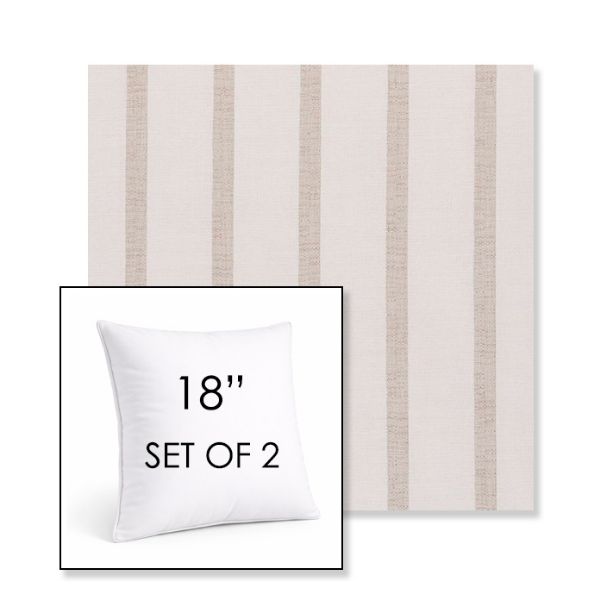 Picture of Mixi Linen | Set of 2 | Sunbrella 18" Square Outdoor Throw Pillows with Premium Inserts