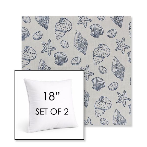 Picture of Nantucket Atlantis | Set of 2 | Sunbrella 18" Square Outdoor Throw Pillows with Premium Inserts
