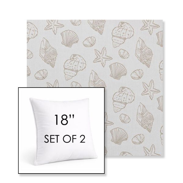Picture of Nantucket Suntan | Set of 2 | Sunbrella 18" Square Outdoor Throw Pillows with Premium Inserts