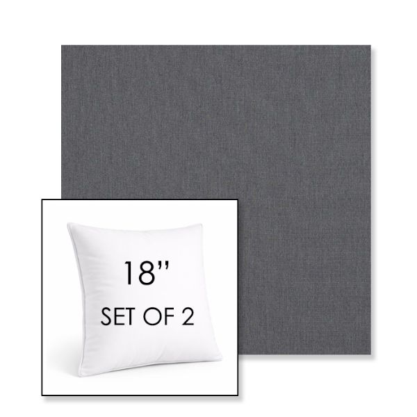 Picture of Natte Charcoal Chine | Set of 2 | Sunbrella 18" Square Outdoor Throw Pillows with Premium Inserts