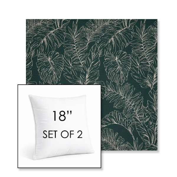 Picture of Palma Canopy | Set of 2 | Sunbrella 18" Square Outdoor Throw Pillows with Premium Inserts
