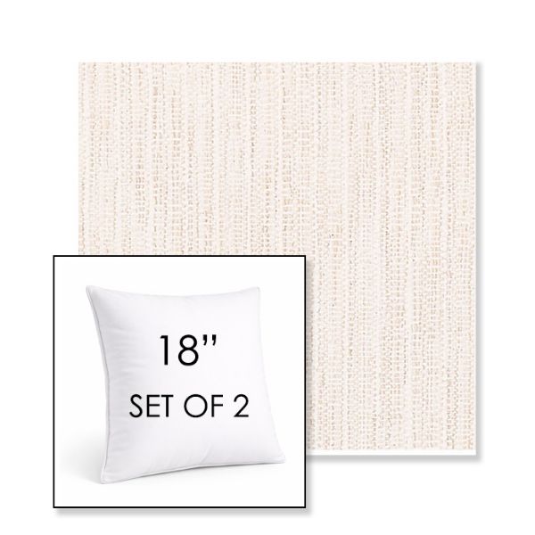 Picture of Poros Eggshell | Set of 2 | Sunbrella 18" Square Outdoor Throw Pillows with Premium Inserts