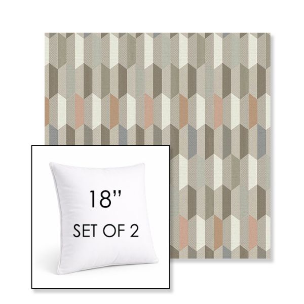 Picture of Precise Fawn | Set of 2 | Sunbrella 18" Square Outdoor Throw Pillows with Premium Inserts