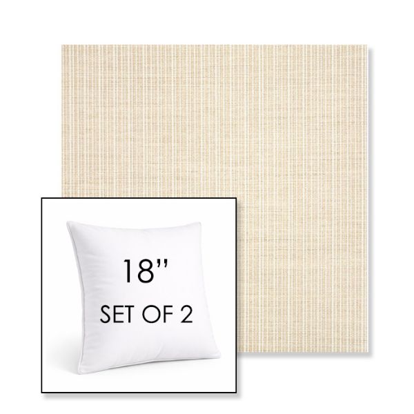 Picture of Proven Flax | Set of 2 | Sunbrella 18" Square Outdoor Throw Pillows with Premium Inserts