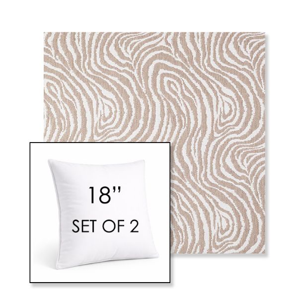 Picture of Rapids Camel | Set of 2 | Sunbrella 18" Square Outdoor Throw Pillows with Premium Inserts