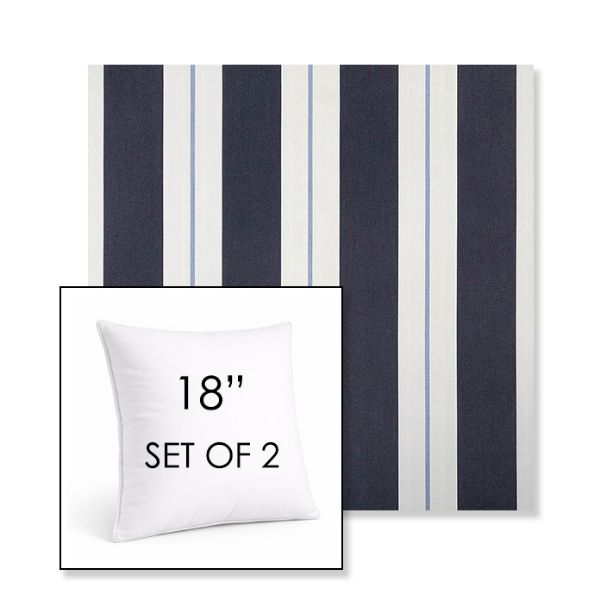 Picture of Relate Harbor | Set of 2 | Sunbrella 18" Square Outdoor Throw Pillows with Premium Inserts