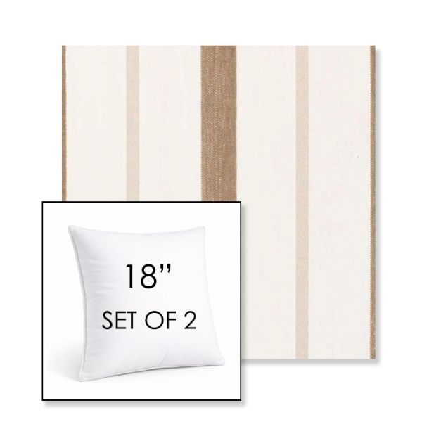 Picture of Revival Sand | Set of 2 | Sunbrella 18" Square Outdoor Throw Pillows with Premium Inserts