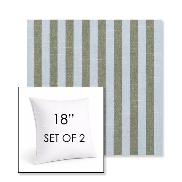 Picture of Sail Away Aloe | Set of 2 | Sunbrella 18" Square Outdoor Throw Pillows with Premium Inserts