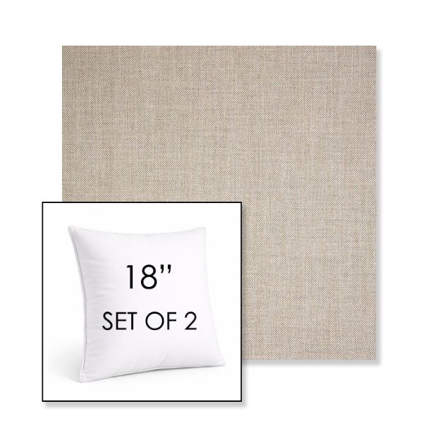 Picture of Switch Flax | Set of 2 | Sunbrella 18" Square Outdoor Throw Pillows with Premium Inserts