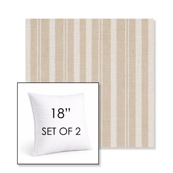 Picture of Tranquil Camel | Set of 2 | Sunbrella 18" Square Outdoor Throw Pillows with Premium Inserts
