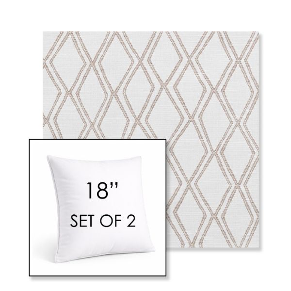 Picture of Voyage Dune | Set of 2 | Sunbrella 18" Square Outdoor Throw Pillows with Premium Inserts