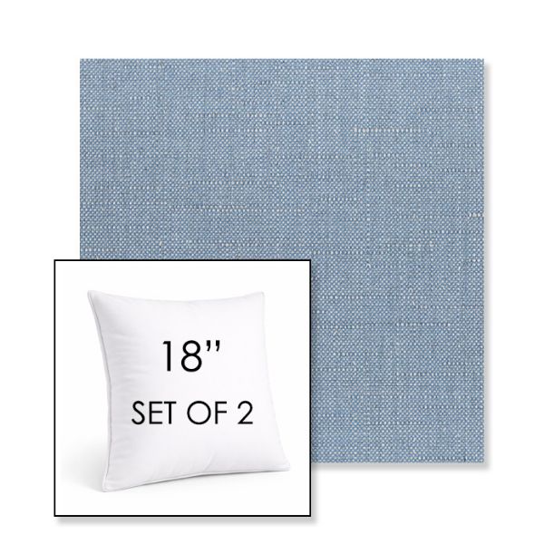Picture of Willa Chambray | Set of 2 | Sunbrella 18" Square Outdoor Throw Pillows with Premium Inserts