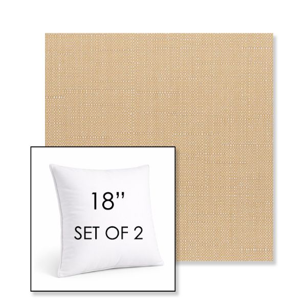 Picture of Willa Toast | Set of 2 | Sunbrella 18" Square Outdoor Throw Pillows with Premium Inserts
