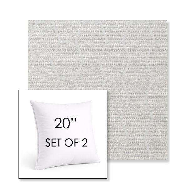 Picture of Amalfi Sand | Set of 2 | Sunbrella 20" Square Outdoor Throw Pillows with Premium Inserts