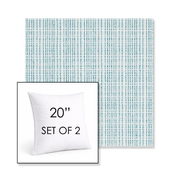 Picture of Benson Lagoon | Set of 2 | Sunbrella 20" Square Outdoor Throw Pillows with Premium Inserts