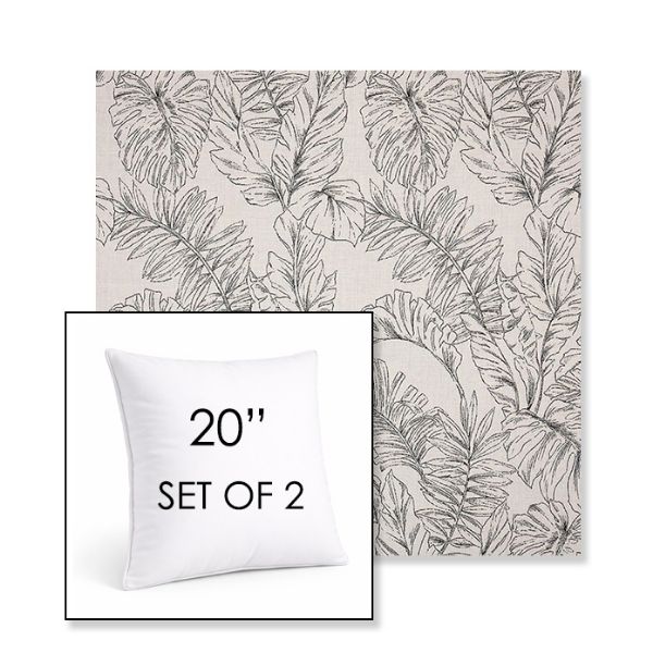 Picture of Calm Graphite | Set of 2 | Sunbrella 20" Square Outdoor Throw Pillows with Premium Inserts