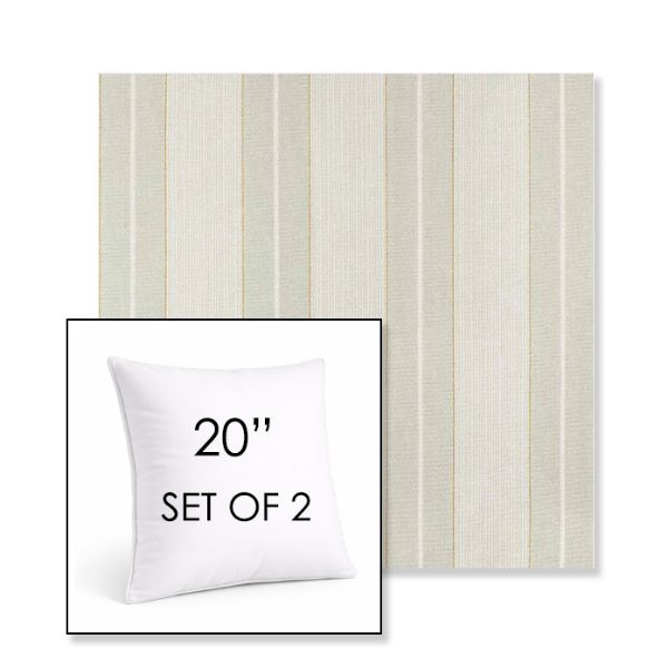 Picture of Carlo Celery | Set of 2 | Sunbrella 20" Square Outdoor Throw Pillows with Premium Inserts