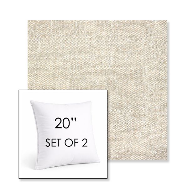 Picture of Chartres Cloud | Set of 2 | Sunbrella 20" Square Outdoor Throw Pillows with Premium Inserts