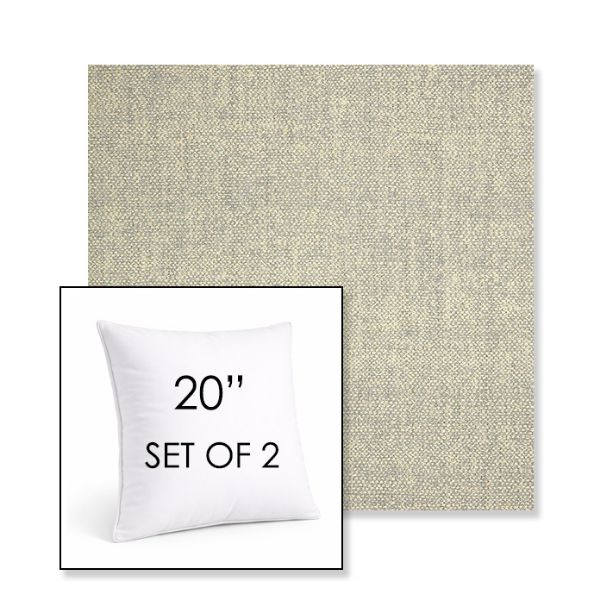 Picture of Chartres Pebble | Set of 2 | Sunbrella 20" Square Outdoor Throw Pillows with Premium Inserts