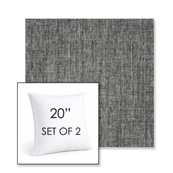 Picture of Crush Pewter | Set of 2 | Sunbrella 20" Square Outdoor Throw Pillows with Premium Inserts