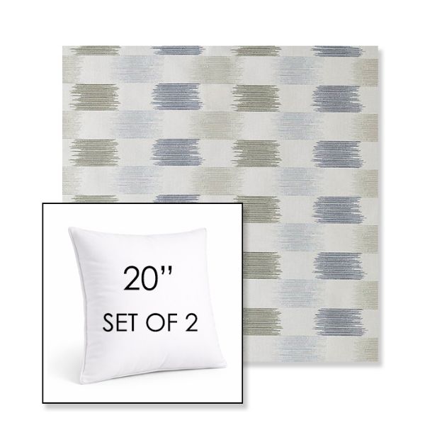 Picture of Dream Mist | Set of 2 | Sunbrella 20" Square Outdoor Throw Pillows with Premium Inserts