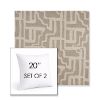Picture of Escher Greige | Set of 2 | Sunbrella 20" Square Outdoor Throw Pillows with Premium Inserts