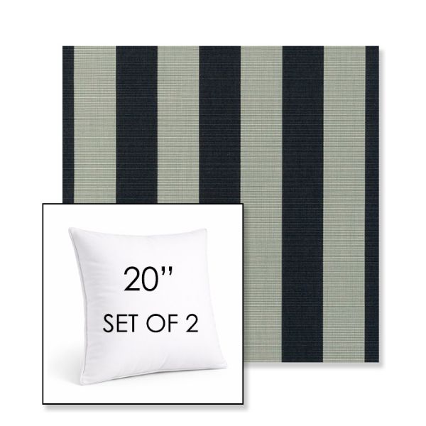Picture of Expressive Mist | Set of 2 | Sunbrella 20" Square Outdoor Throw Pillows with Premium Inserts