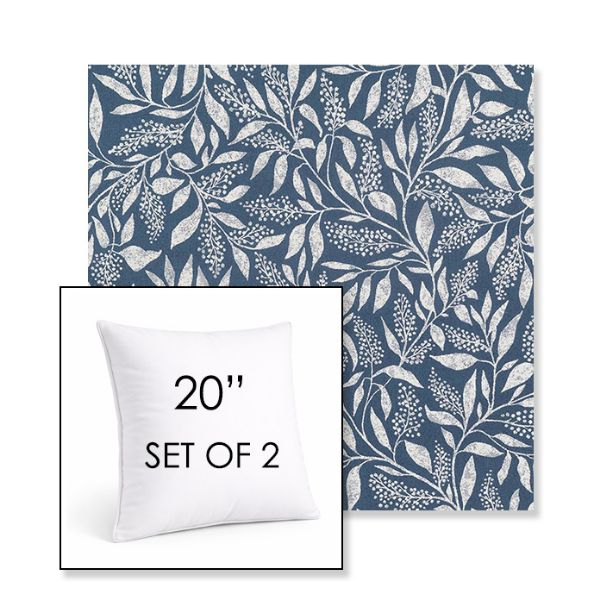 Picture of Exquisite Indigo | Set of 2 | Sunbrella 20" Square Outdoor Throw Pillows with Premium Inserts