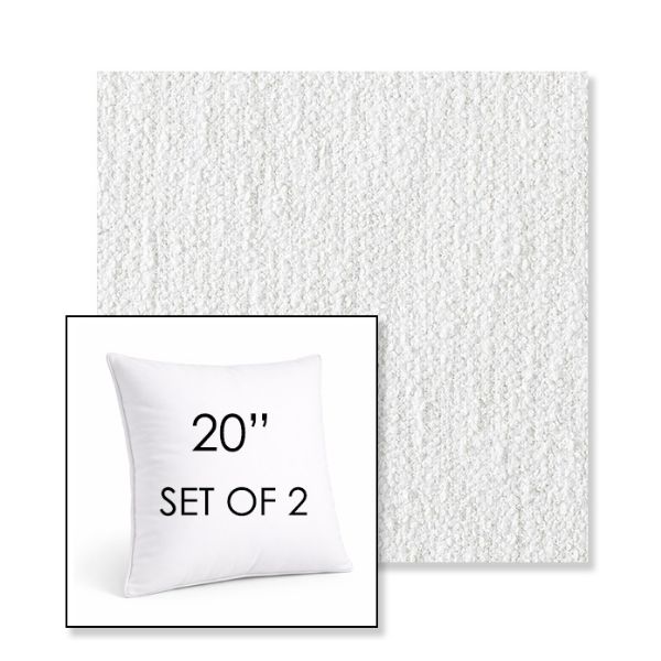 Picture of Improve White | Set of 2 | Sunbrella 20" Square Outdoor Throw Pillows with Premium Inserts