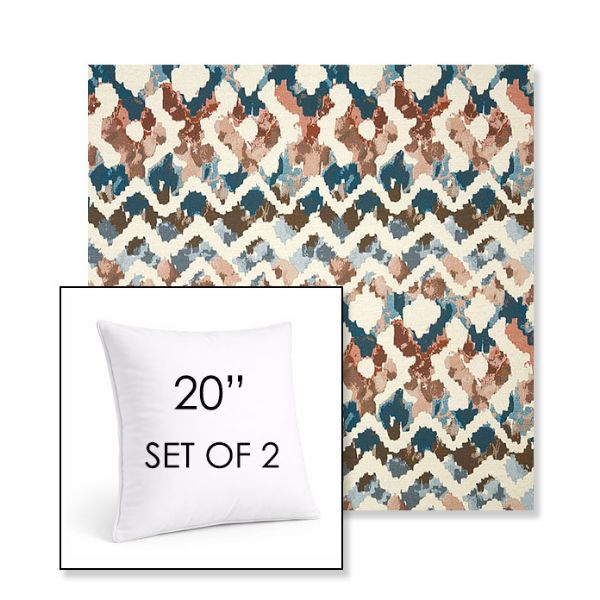 Picture of Inga Boho | Set of 2 | Sunbrella 20" Square Outdoor Throw Pillows with Premium Inserts