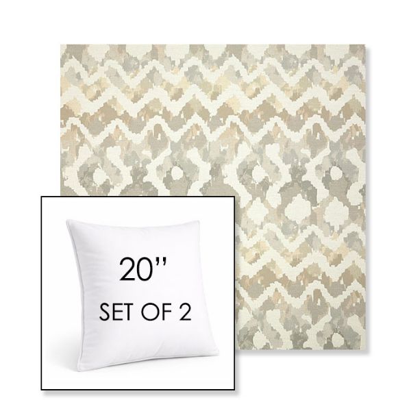 Picture of Inga Marble | Set of 2 | Sunbrella 20" Square Outdoor Throw Pillows with Premium Inserts