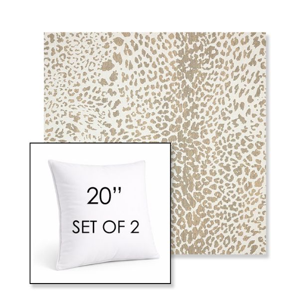Picture of Instinct Dune | Set of 2 | Sunbrella 20" Square Outdoor Throw Pillows with Premium Inserts