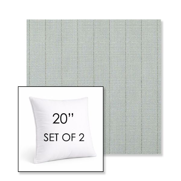 Picture of Kaia Mist | Set of 2 | Sunbrella 20" Square Outdoor Throw Pillows with Premium Inserts