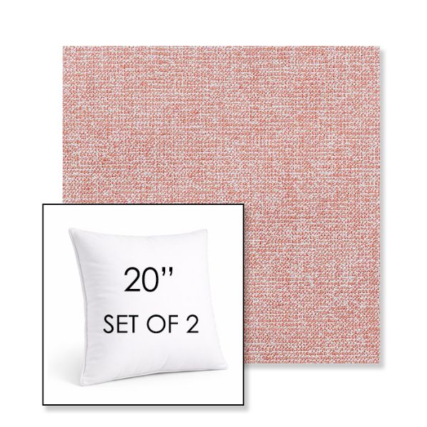 Picture of Kismet Coral | Set of 2 | Sunbrella 20" Square Outdoor Throw Pillows with Premium Inserts