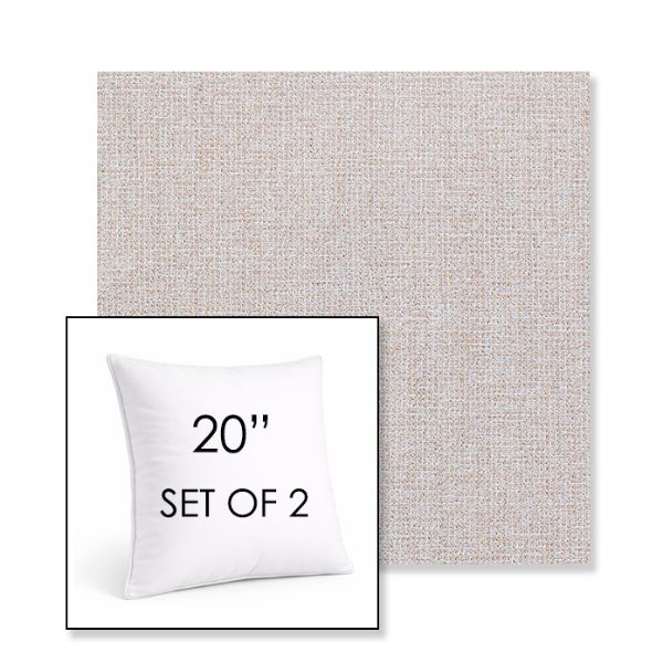 Picture of Kismet Flax | Set of 2 | Sunbrella 20" Square Outdoor Throw Pillows with Premium Inserts