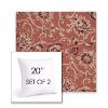 Picture of Martha Floral Rose Vine | Set of 2 | Sunbrella 20" Square Outdoor Throw Pillows with Premium Inserts